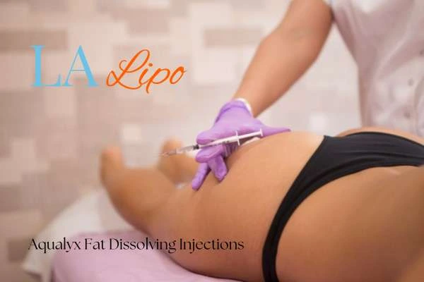 Woman having fat dissolving injections Merton Park on thighs